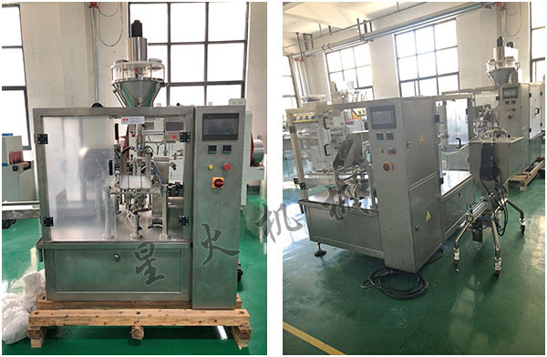 全自動(dòng)山藥粉包裝機(jī)械實(shí)拍